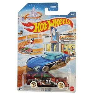 2021 Winter Ford Escort  #3/5, Hot Wheels Maroon Red With Gold Rims, Die Cast